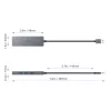 USB šakotuvas Aukey CB-H36 — 4 prievadų USB 3.2 Gen 1 Type-A, prieglobos USB 2.0, 5000 Mbit/s, aliuminis sidabrinis