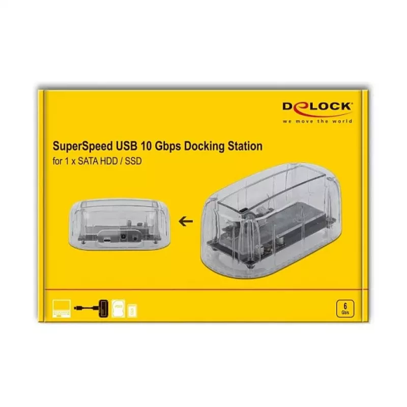 HDD/SSD korpusas DeLOCK 64089 Skaidrus 2.5/3.5 colio