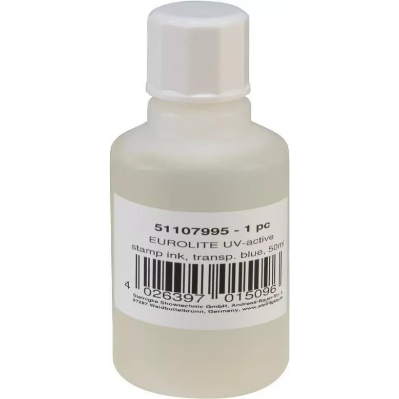 Antspaudų rašalas EUROLITE UV-aktyvus Skaidrus Mėlynas 50 ml