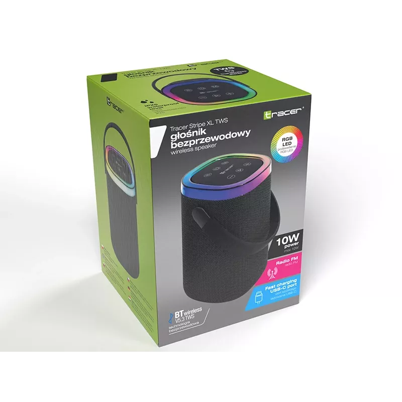 True Wireless Stereo Bluetooth ausinės TRACER TRAGLO47615 su RGB apšvietimu