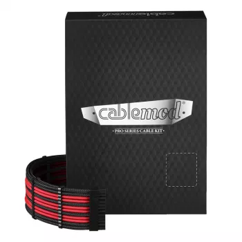 Maitinimo kabelių rinkinys CableMod PRO Series ModMesh C-Series, skirtas Corsair RMi/RMx – juodai/raudonai aptraukti kabeliai