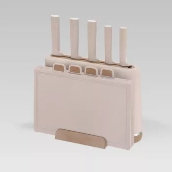 Maestro MR-1412-BEIGE peilių rinkinys su blokeliu + pjaustymo lentelių rinkinys, smėlinė