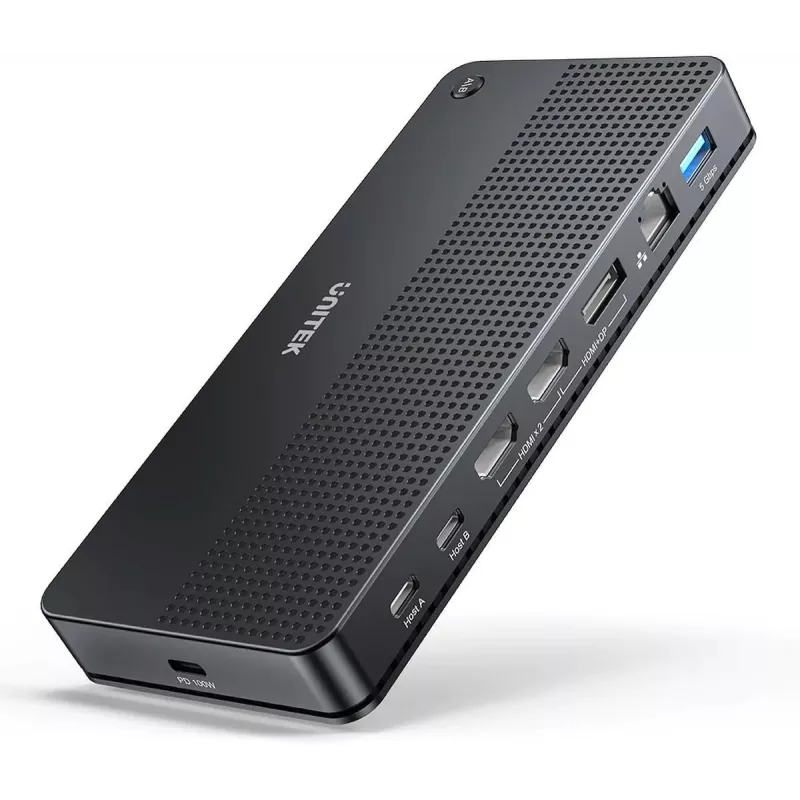 Doko stotelė UNITEK D1103A01 USB4 laidinė juoda 100W Power Delivery