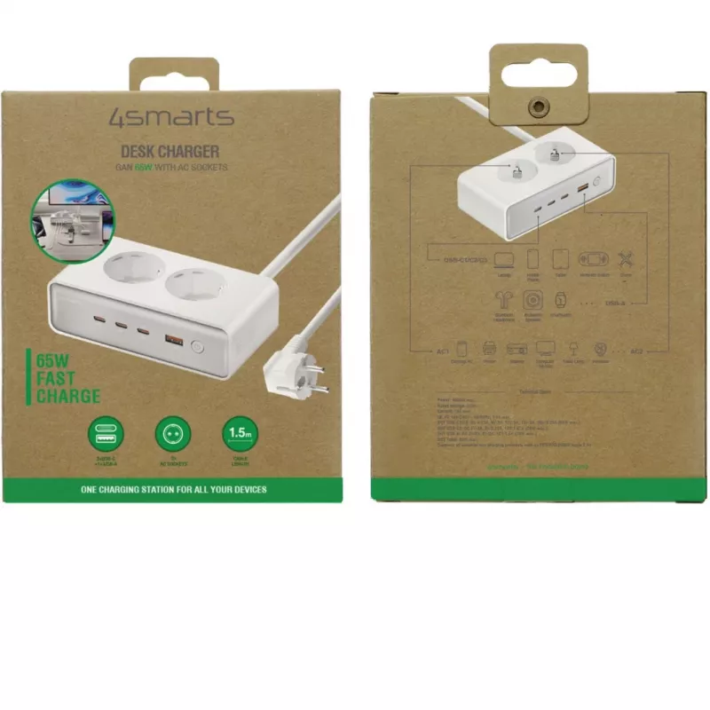 Pakrovėjas 4smarts 540065 Universalus AC Greitasis Krovimas 4 Prievadai