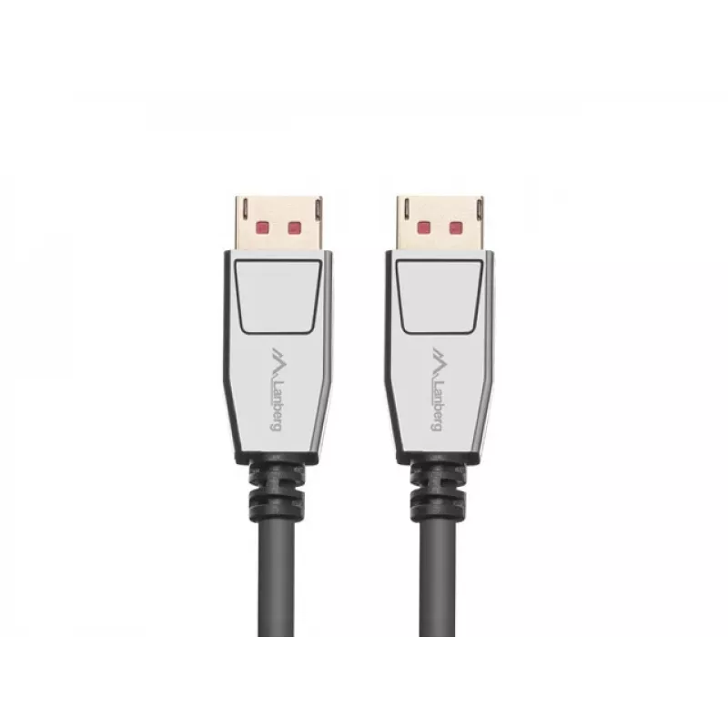 DisplayPort kabelis LANBERG CA-DPDP-20CU-0010-BK — DisplayPort į DisplayPort, 1 m, juoda/sidabrinė