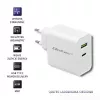 Qoltec 51718 įkroviklis | 45W | 5-20V | 2.4-3A | USB type C PD | USB | Balta