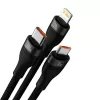 USB Laidas Baseus CASS030101 1.2m USB A/USB C USB C/Micro-USB B/Lightning Juodas