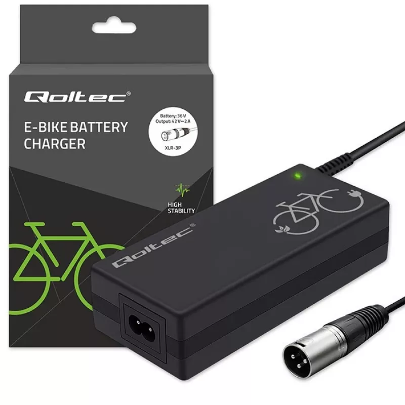 Įkroviklis elektriniam dviračiui 36V 42V 2A 3P XLR 18mm