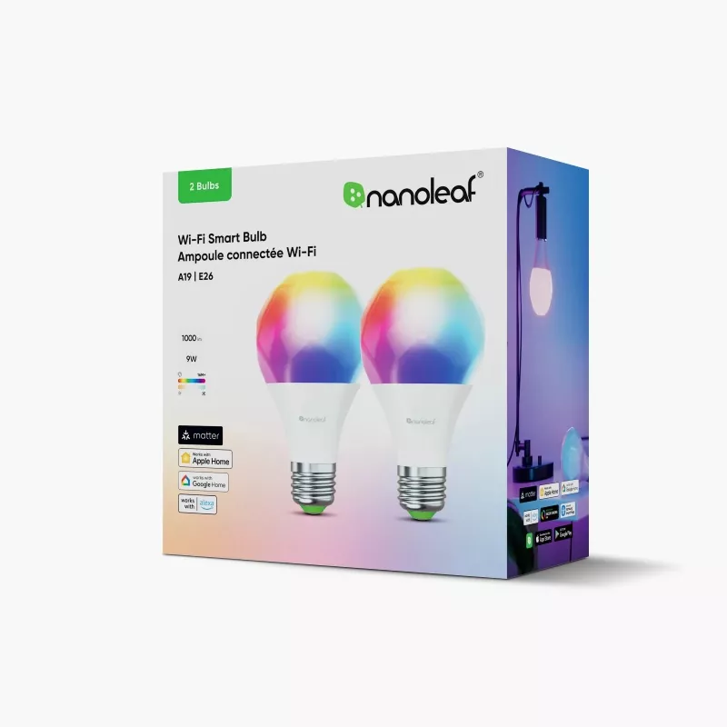 Nanoleaf Essentials išmaniosios lemputės - 2 vnt. pakuotė A60-E27