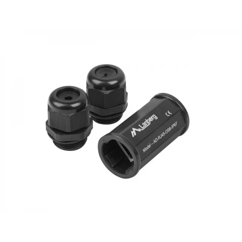 jungčių adapteris RJ-45 Lanberg AD-RJ45-OS6-IP67 Juoda