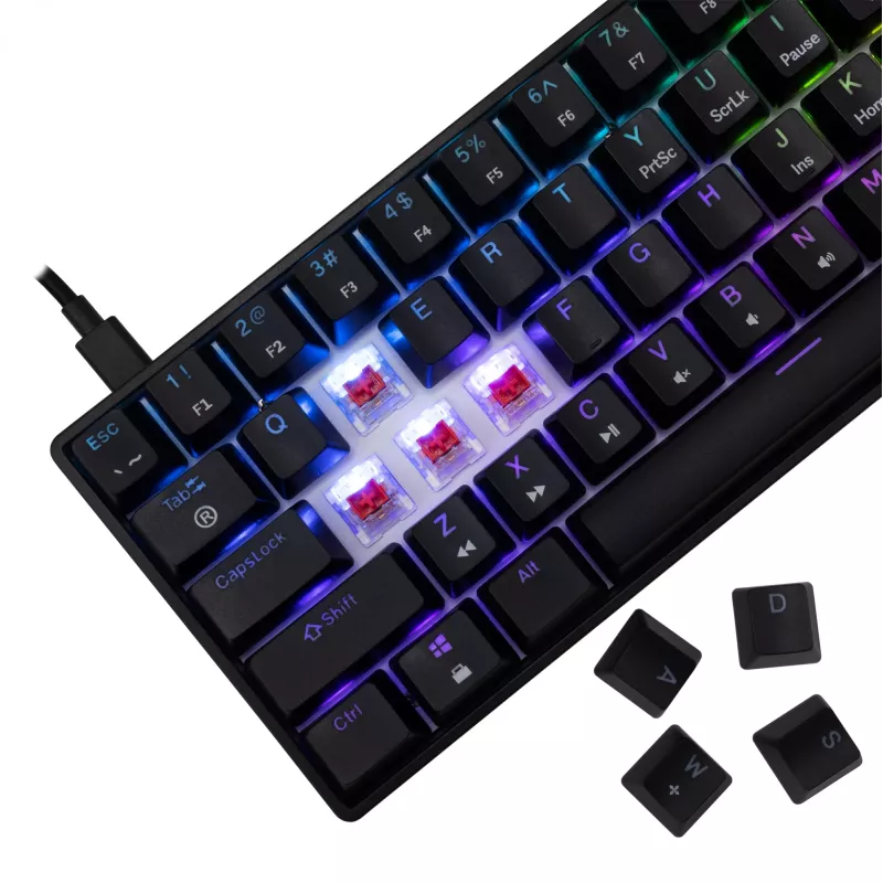 Mechaninė žaidimų klaviatūra White Shark Shinobi-2 su raudonais jungikliais, juoda, US išdėstymas