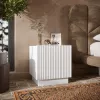 Naktinis staliukas Cama 2 vnt. LIVERTI 45x42x47 cm baltas MDF/drožlių plokštė