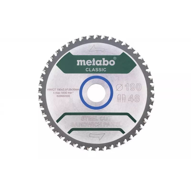 Diskinis pjūklo diskas Metabo FZ/FA 190 x 30 mm, 48 dantys, plieninis