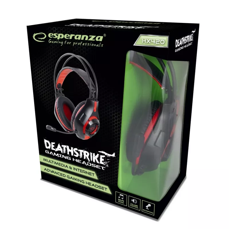 Gaming ausinės su mikrofonu Deathstrike