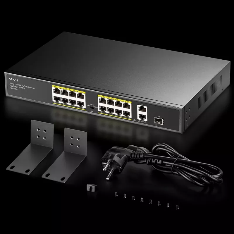 Cudy FS1018PS1 tinklo jungiklis su 18 Fast Ethernet prievadų ir PoE