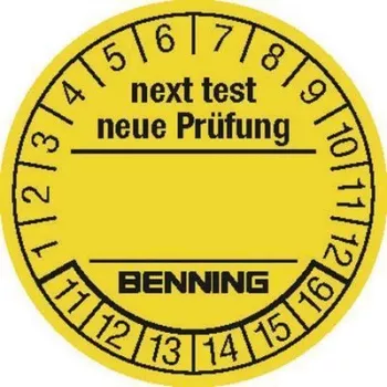 Benning tikrinimo etiketės 300 vnt. prietaisų testeriui 756212 (Ø) 30 mm Sekanti patikra (756212)