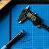 iFixit skaitmeninis slankmatis su mėlynu LCD ekranu