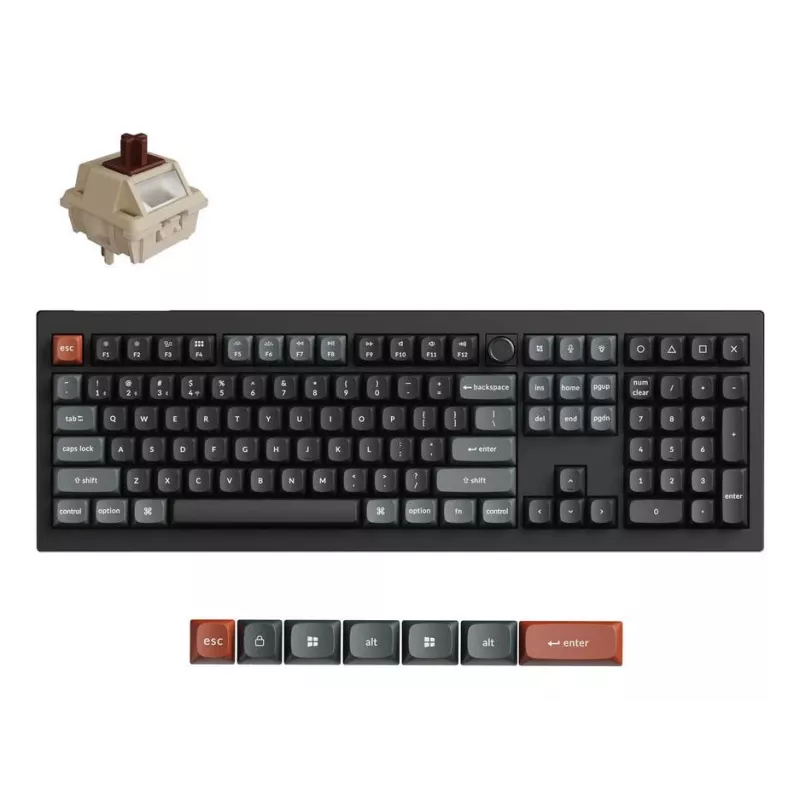 Mechaninė pilno dydžio klaviatūra Keychron V6 Ultra 8K — QWERTY, Bluetooth, RGB, juoda
