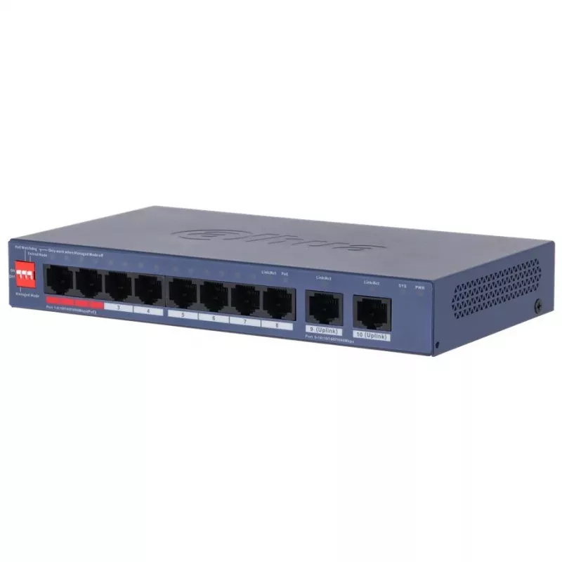 Dahua 8 prievadų PoE komutatorius CS4010-8ET2GT-110