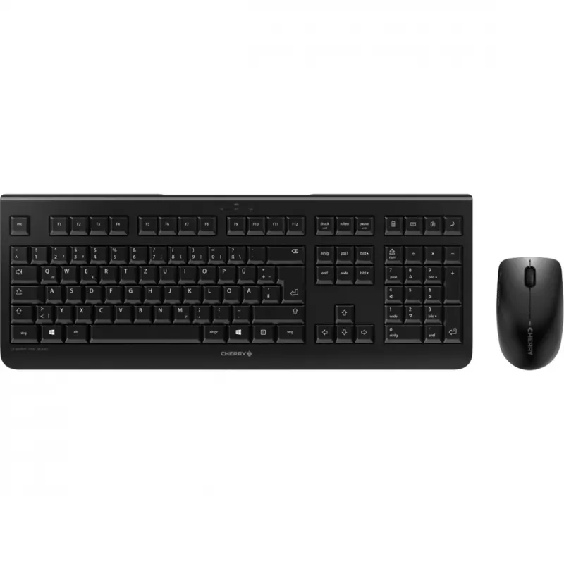 CHERRY DW 3000 klaviatūra Pelė komplekte Universali RF belaidė QWERTZ vokiečių Juoda
