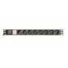Maitinimo paskirstymo įrenginys GEMBIRD EG-PDU-014-C14, 8 kintamosios srovės lizdai, C14 įvestis, 3 m laidas, 1U, 3680 W, 10 A, aliuminis, juodas