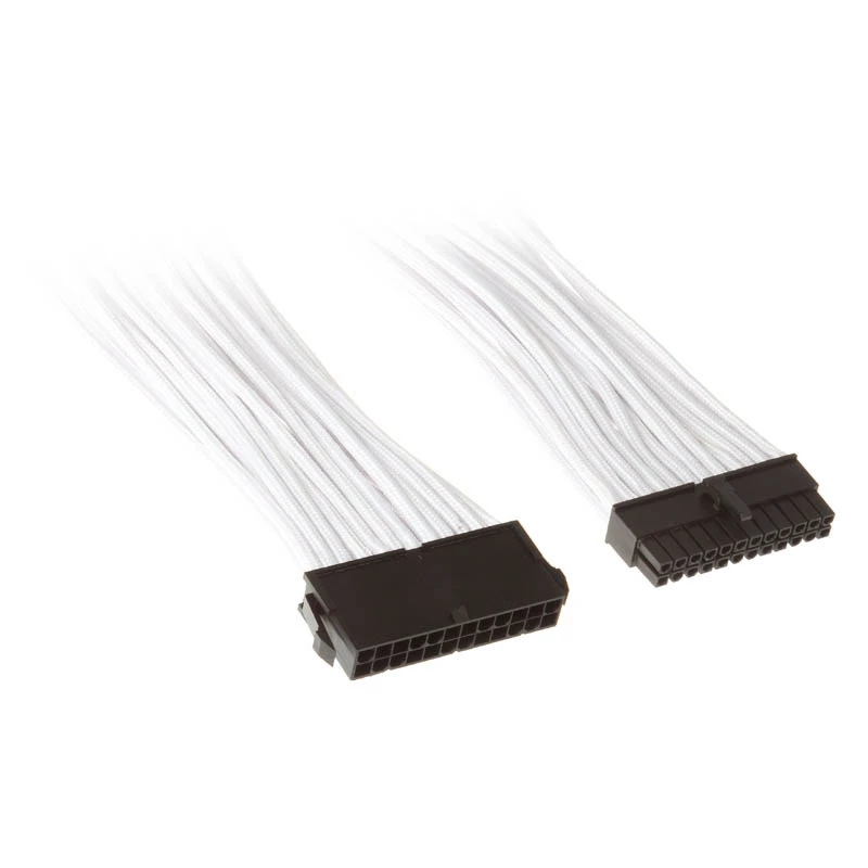 SilverStone PP07-MBW - Maitinimo prailginimo kabelis - ATX, 24 kontaktų (M) - ATX, 24 kontaktų (W) - 30 cm - Balta (SST-PP07-MBW)