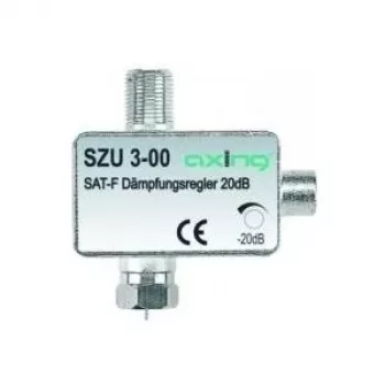 axing SZU 3-00 - 0,0001 - 2,4 GHz - 20 dB - Sidabrinė - F-kištukinė/F-kištukinė - Aliuminis
