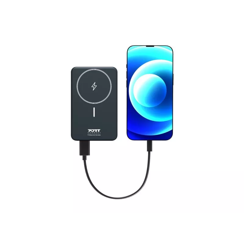 Port Designs 907005 belaidžio įkrovimo 10000 mAh išorinė baterija juoda