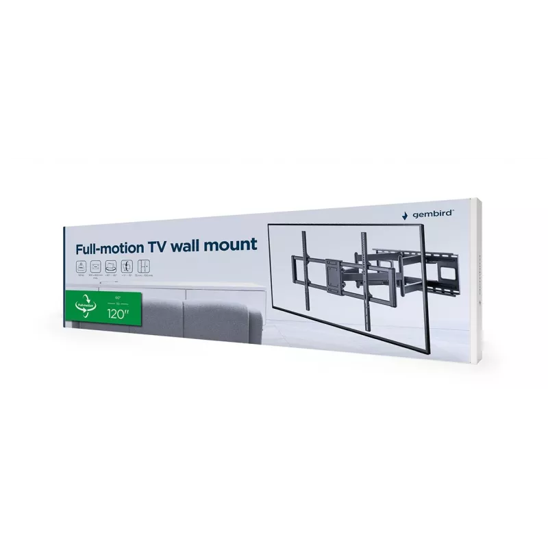 Gembird WM-120 pc(s)-01 TV laikiklis/stovas 3.05 m (120) Juoda