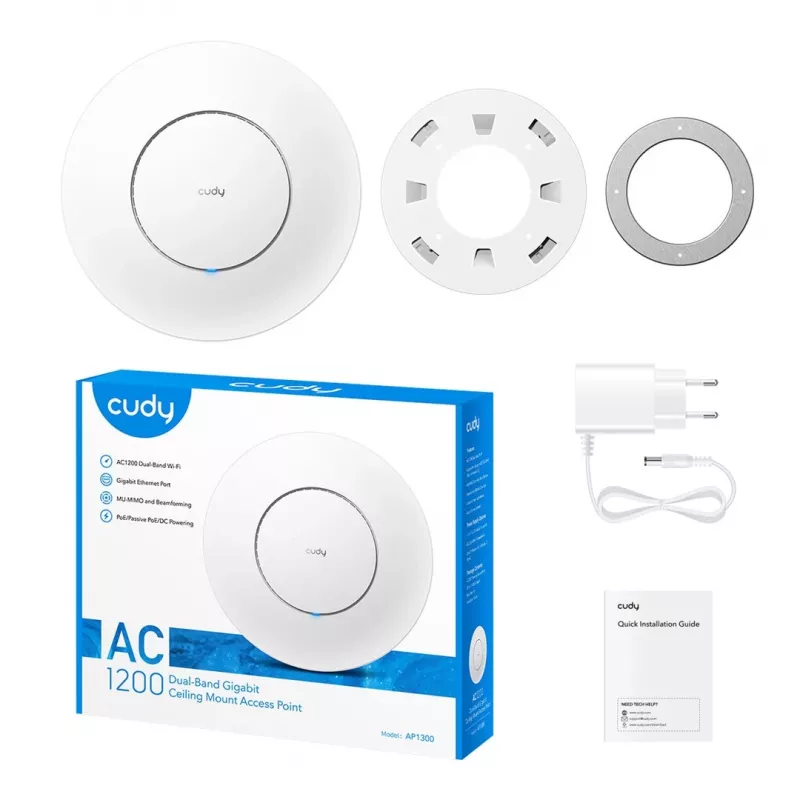 Cudy AP1300 867 Mbit/s baltas maitinimas per Ethernet (PoE)