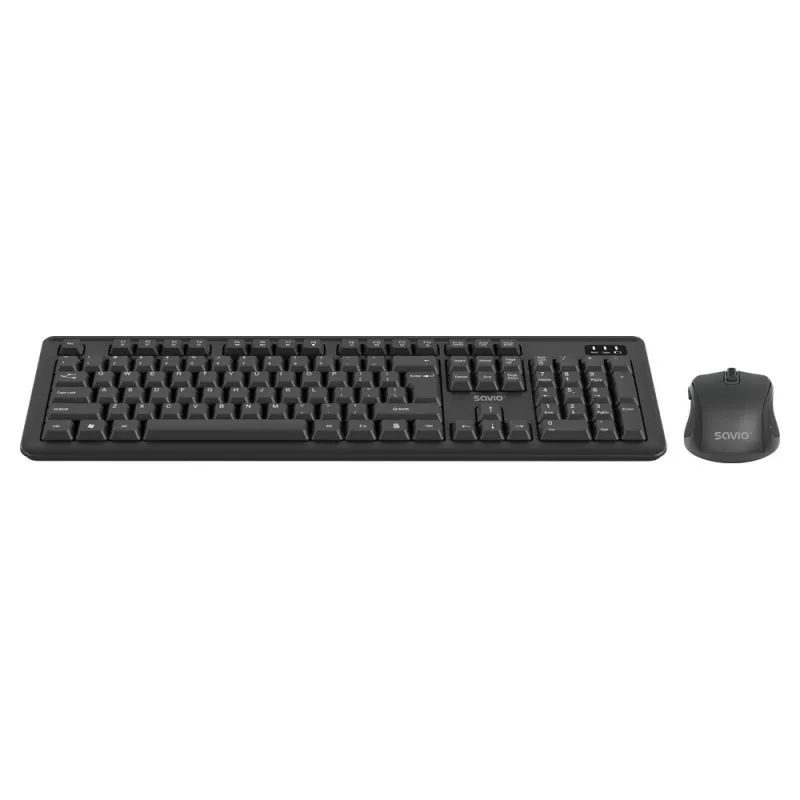 Savio KB-03 klaviatūra su pele, skirta namams/biurui, USB, QWERTY, JAV anglų, juoda