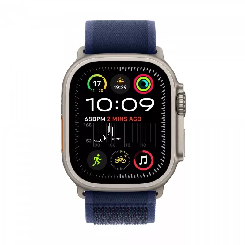 Watch Ultra 2 GPS + Cellular 49 mm natūralaus titano korpusas su mėlyna „Trail Loop“ apyranke - M/L
