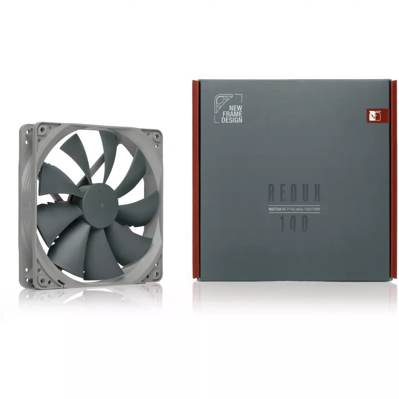 Noctua ventiliatorius NF-P14S REDUX-1500 PWM 140 mm pilkas, 12V PWM, 450–1500 RPM, 133,7 m³/h, 25,8 dB