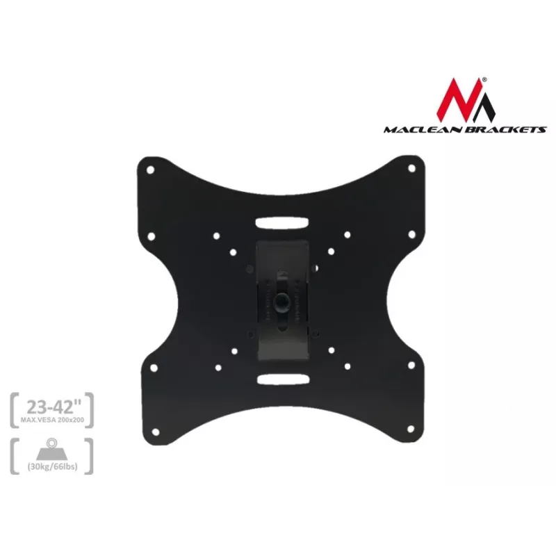 Maclean MC-501A Universal Wall TV Bracket 23-42 iki 30kg VESA 200x200 Juoda
