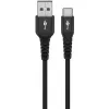 Goobay USB-C laidas Fabric Supersoft su metalinėmis jungtimis, 2 m, juodas (2m, USB 2.0, 60W), USB laidas