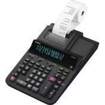 Stalinis spausdinimo skaičiuotuvas CASIO DR-200R-BK, kompaktiškas juodas spausdinimo skaičiuotuvas