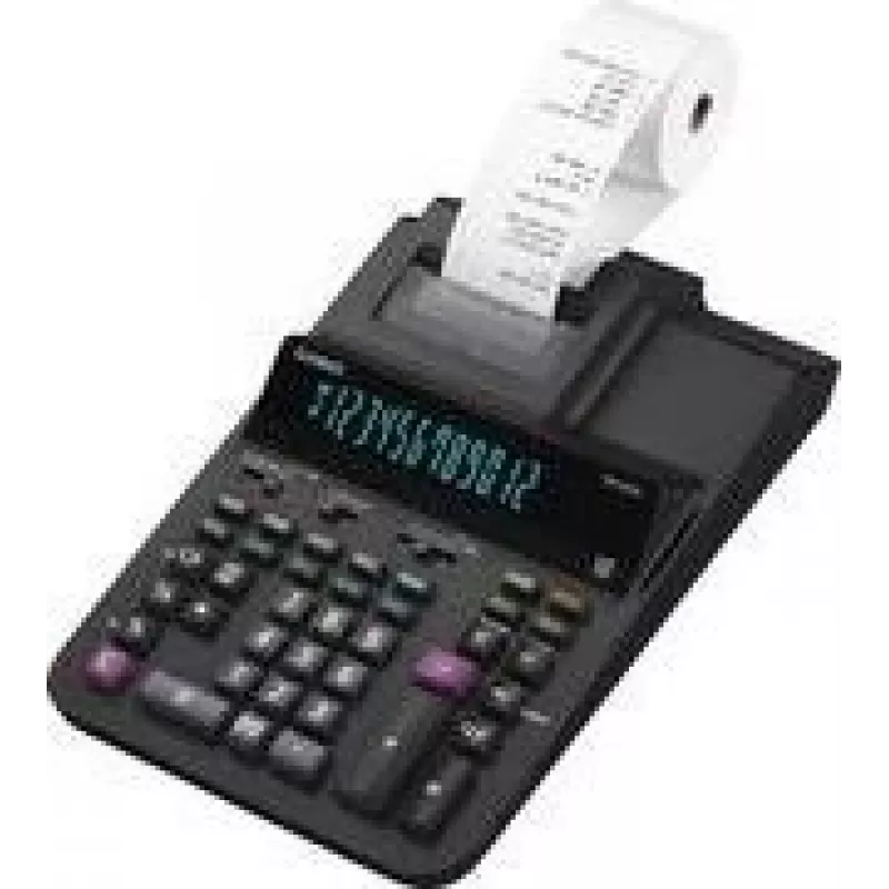 Stalinis spausdinimo skaičiuotuvas CASIO DR-200R-BK, kompaktiškas juodas spausdinimo skaičiuotuvas