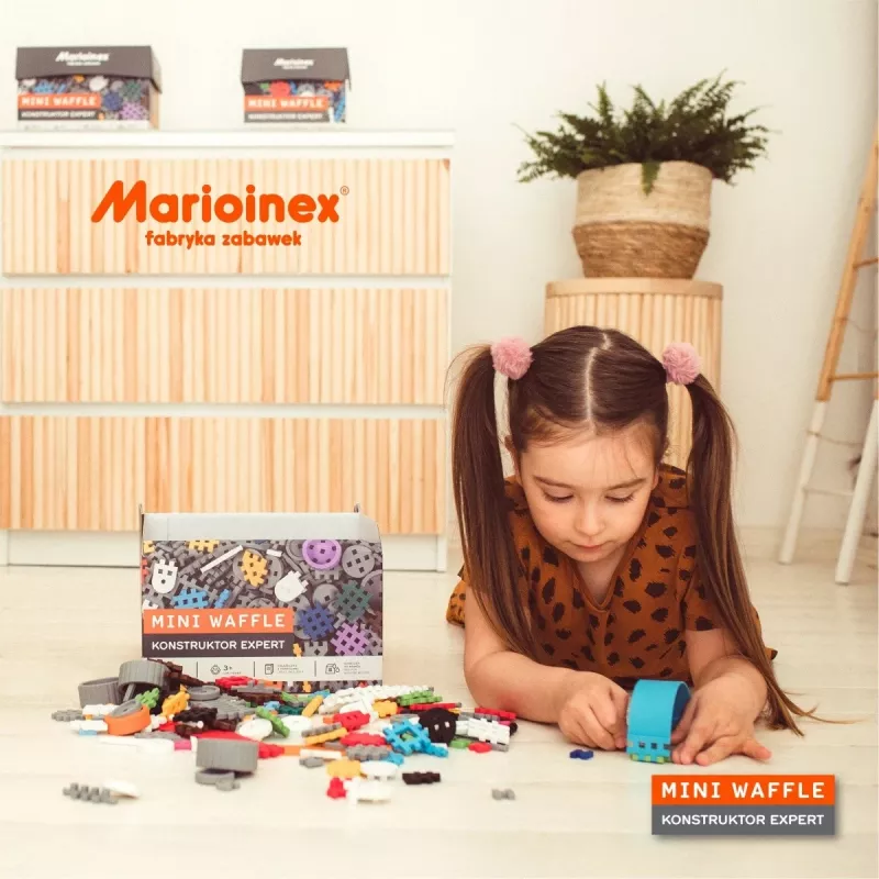 Žaislinis konstruktorius Marioinex Blocks mini Waffle Expert — 100 detalių, įvairiaspalvis, amžius 3+