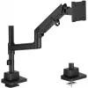 Monitoriaus laikiklis DIGITUS Single, spaustuvas, iki 57 colių, 27 kg talpa, VESA 75x75–100x100, reguliuojamas aukštis, pakreipimas -75° iki 75°, juodas