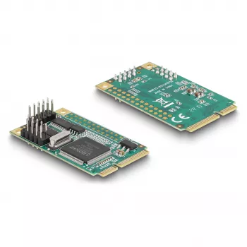DeLOCK Mini PCIe kortelė pilno dydžio prie 2 x nuoseklioji RS-232 D-Sub 9 kontaktų