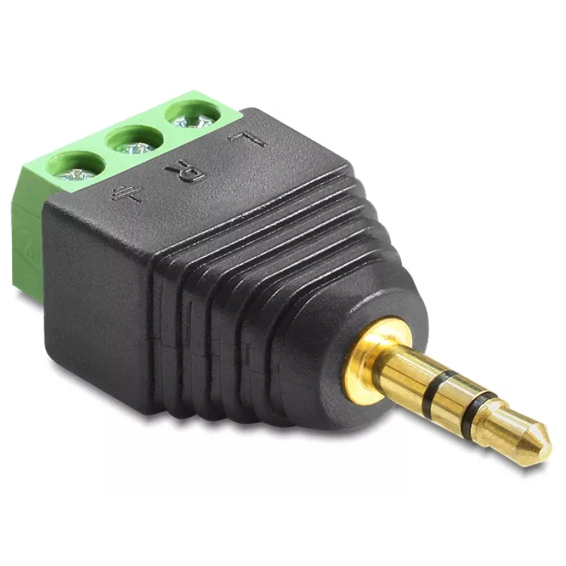 Kabelio jungties adapteris DeLOCK 65419 3,5 mm 3p juoda žalia sidabrinė