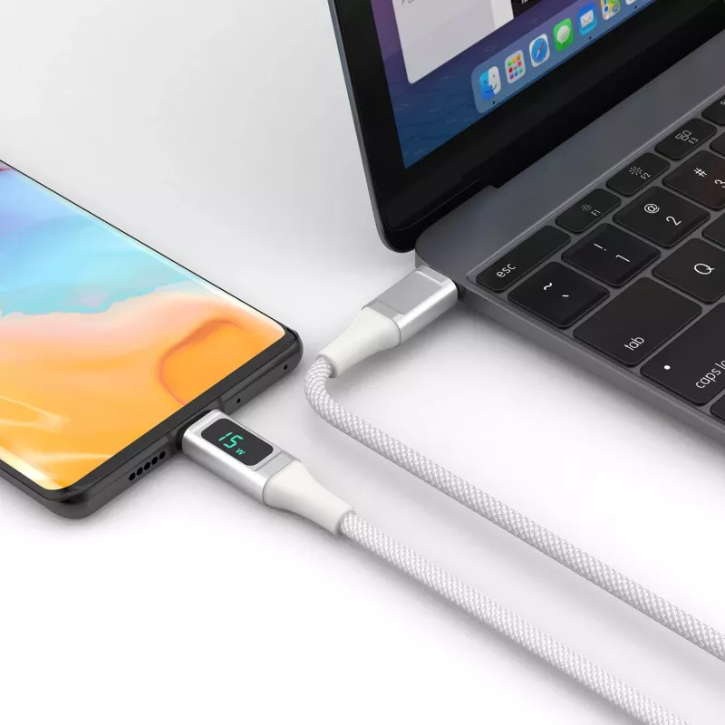 4smarts USB-C į USB-C kabelis DigitCord 100W 1,5 m, baltas