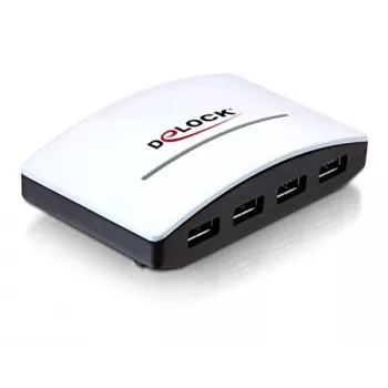 USB šakotuvas DeLOCK 4 prievadų 5000 Mbit/s juoda balta