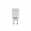 Laidinis mobiliųjų įrenginių įkroviklis NATEC NUC-2140, 30W, USB-C PD 3.0 + USB-A, Samsung AFC, Baltas