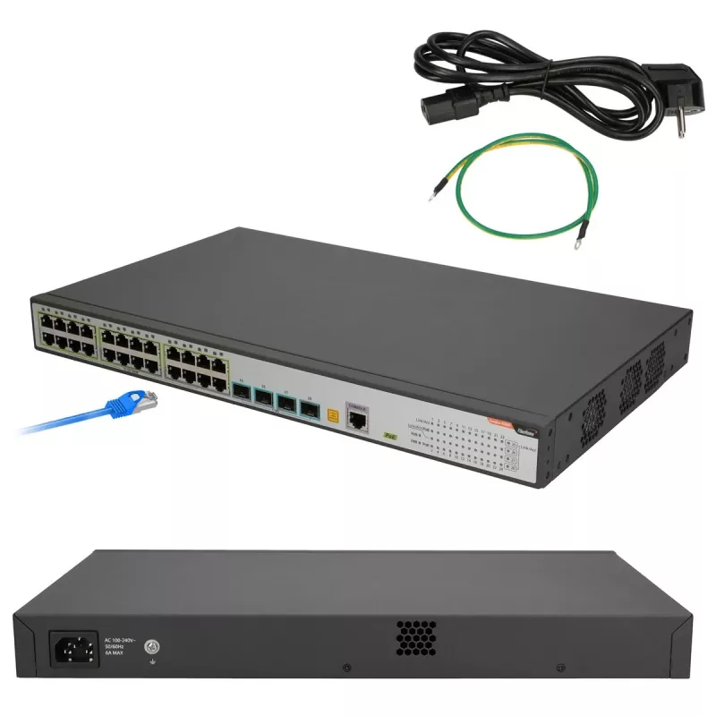 Valdomas komutatorius FiberHome S4820-28T-X-PE-AC L2/L3 Gigabit Ethernet 24 prievadai PoE