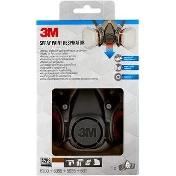 3M 6002PRO daugkartinis respiratorius FFP3 puskaukė