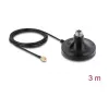 Antenos magnetinis pagrindas DELOCK ULA100 — 1×N lizdas į 1×RP‑SMA kištuką, 3 m laidas, lauko, juodas