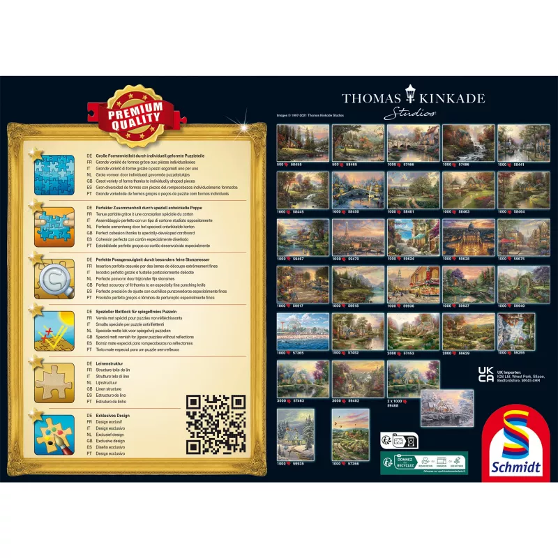Dėlionė Schmidt Spiele Thomas Kinkade Studios „Santa's Silent Night” 1000 vnt.