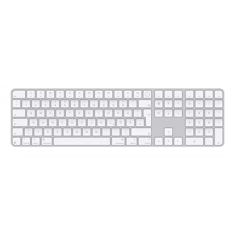 Klaviatūra Apple Magic MXK73D/A universali USB + Bluetooth QWERTZ vokiečių k. balta