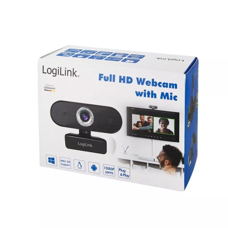 Webcam LogiLink UA0371 3 MP 1920 x 1080 pikselių